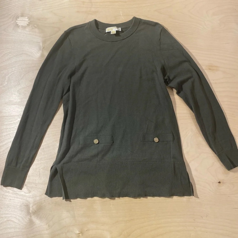 Michael Kors Olive Green Crewneck Sweater Small (QQ)